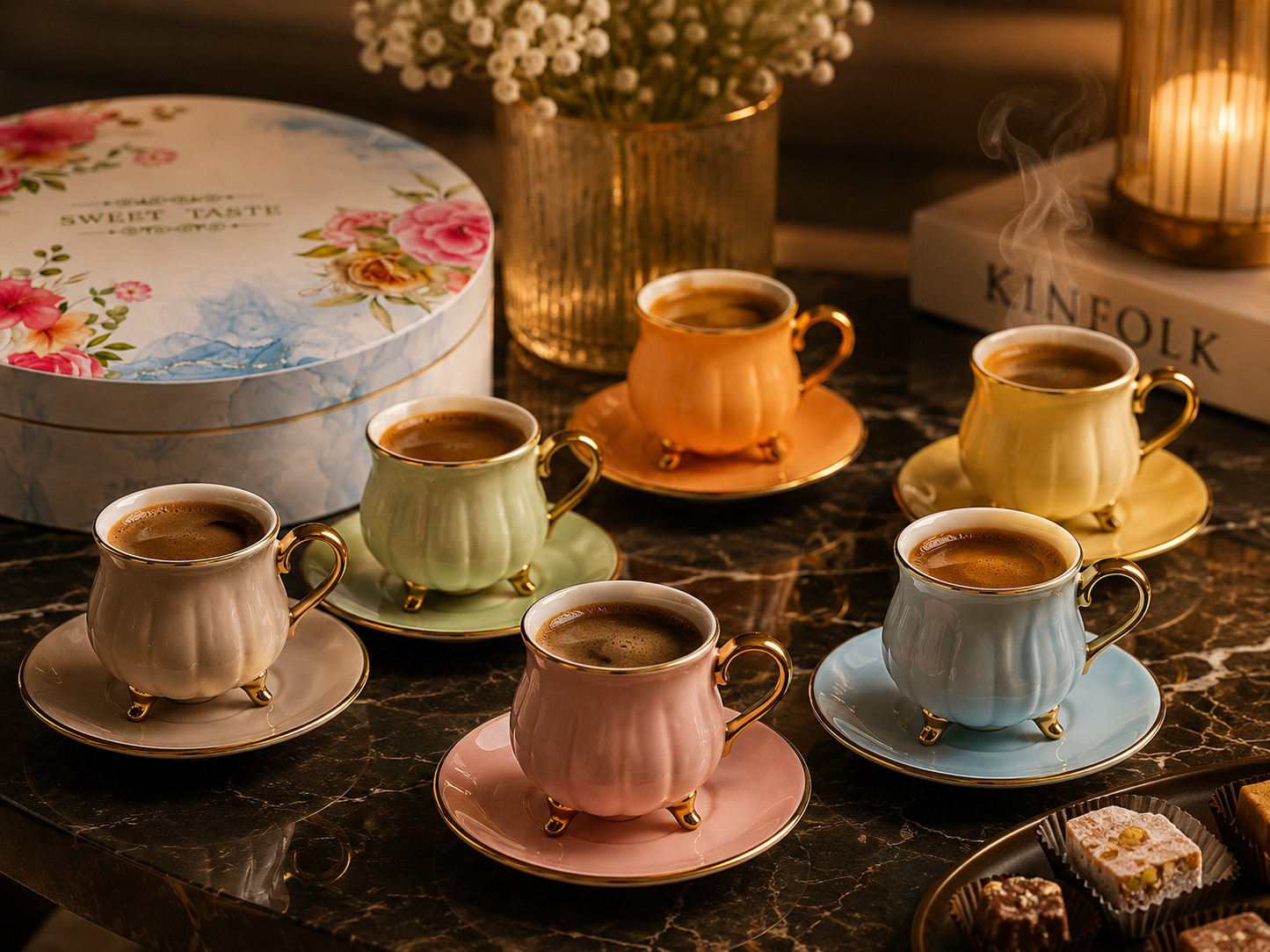 Luxury Colorful Coffee Cup Set