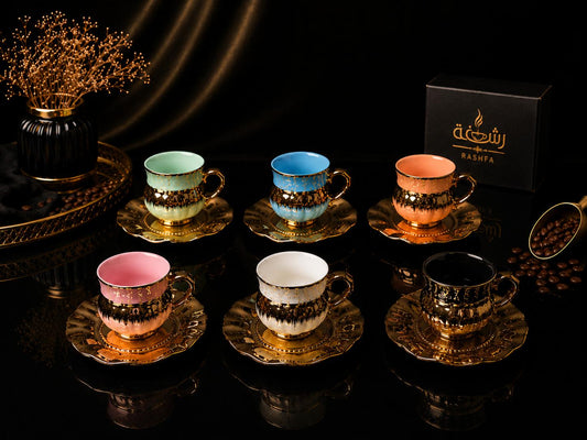 Colorful coffee cup set
