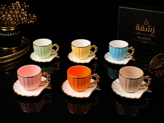 Colorful coffee cup set