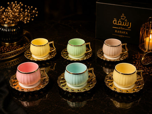 Colorful coffee cup set